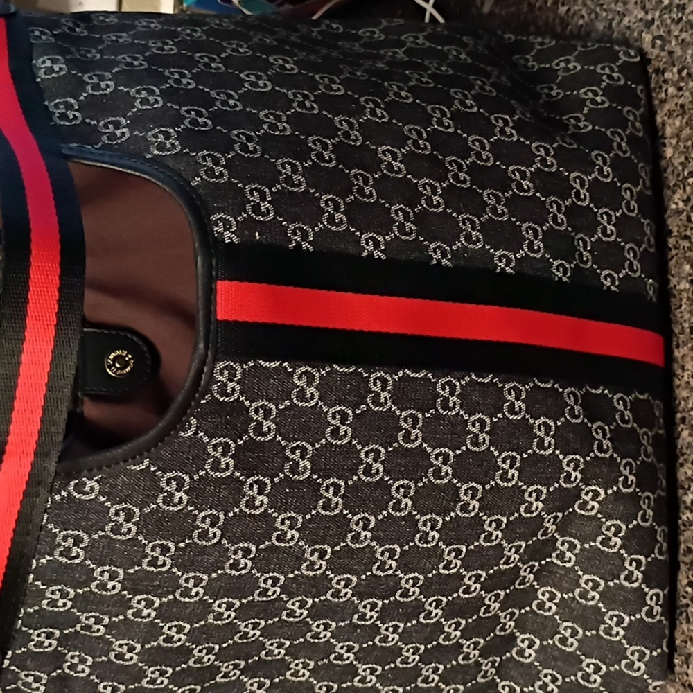 Source Unknown Black and Red Patterned Tote Bag N… - image 5